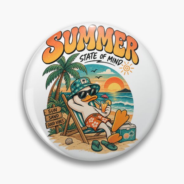 Item preview, Summer State of Mind - Retro Beach Duck Summer Vocation Design designed and sold by RedaSouq.