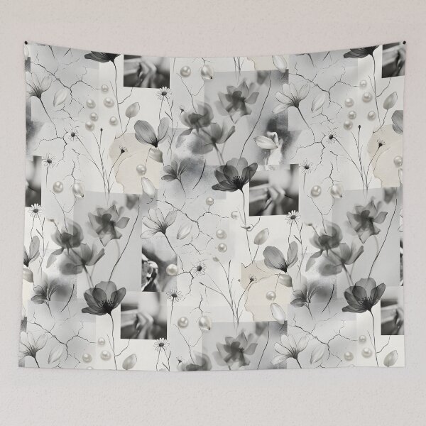 Item preview, Vintage Botanical Collage Pattern | Pearl Floral Print designed and sold by Her-XP.