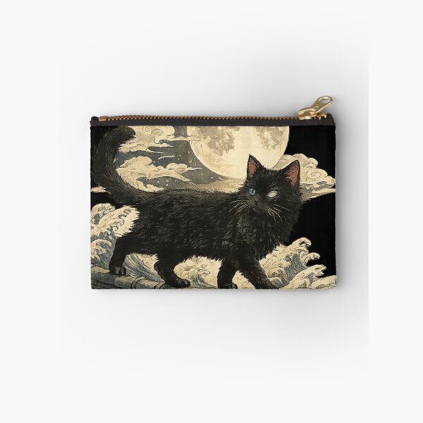Item preview, Moonlit Black Cat – Ukiyo-e designed and sold by Picthology.