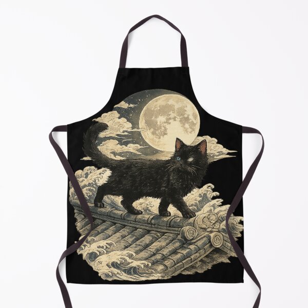 Item preview, Moonlit Black Cat – Ukiyo-e designed and sold by Picthology.