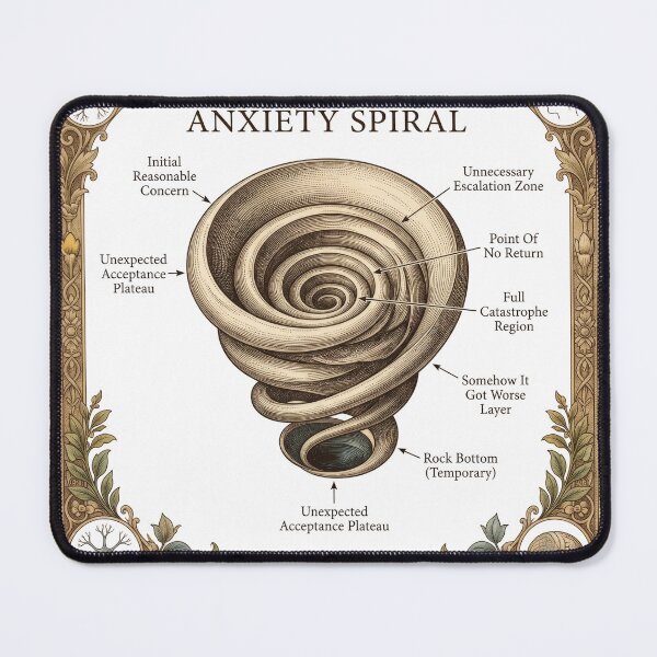 Item preview, Anatomy Of An Anxiety Spiral Vintage Diagram designed and sold by LunaMarkos.