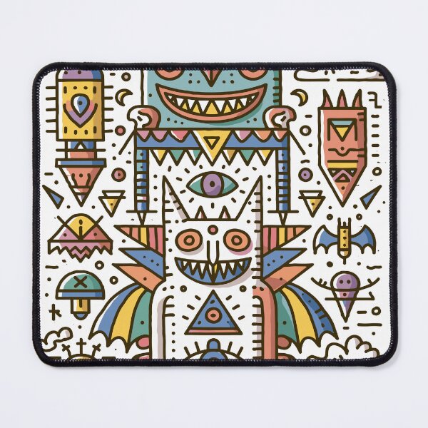 Item preview, Mystical Totem Monsters Folk Art Doodle designed and sold by Romgora.