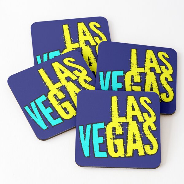 Item preview, Neon Las Vegas | Yellow and Blue Typographic Design designed and sold by AstronautMerch.