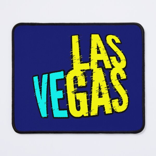 Item preview, Neon Las Vegas | Yellow and Blue Typographic Design designed and sold by AstronautMerch.