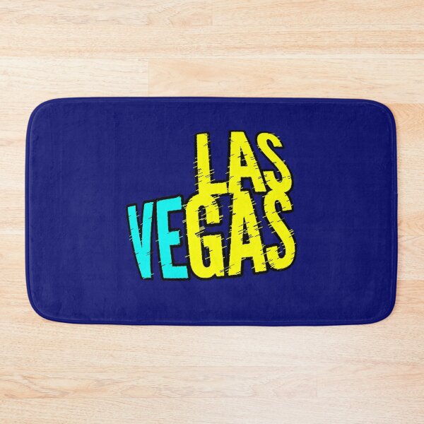 Item preview, Neon Las Vegas | Yellow and Blue Typographic Design designed and sold by AstronautMerch.