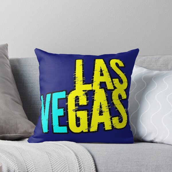 Item preview, Neon Las Vegas | Yellow and Blue Typographic Design designed and sold by AstronautMerch.