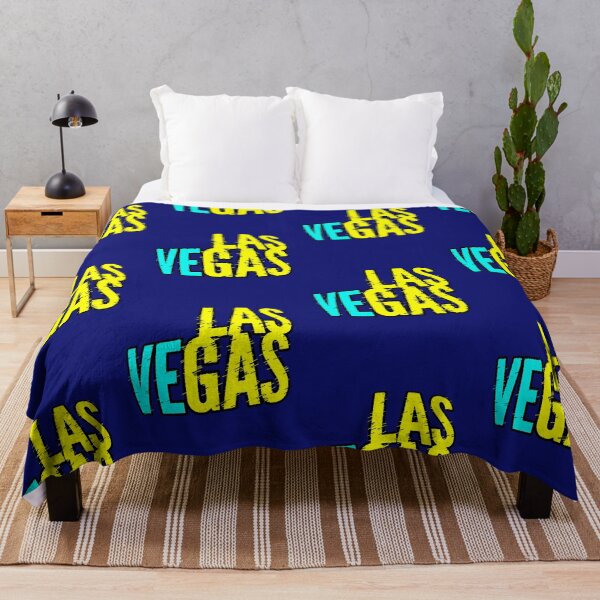 Item preview, Neon Las Vegas | Yellow and Blue Typographic Design designed and sold by AstronautMerch.