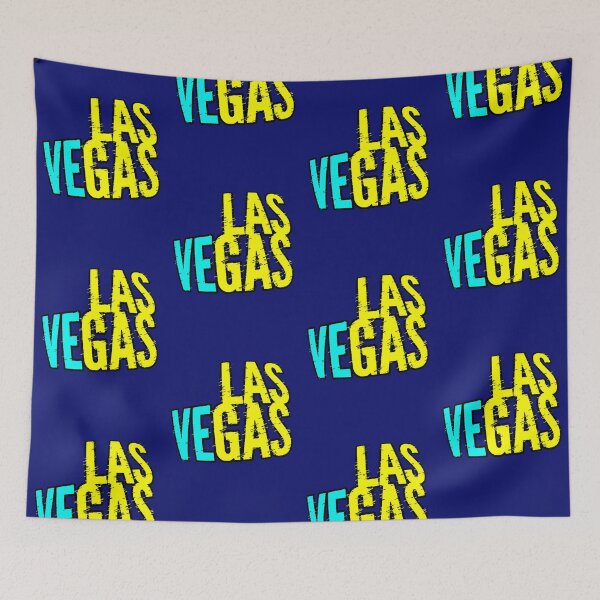 Item preview, Neon Las Vegas | Yellow and Blue Typographic Design designed and sold by AstronautMerch.