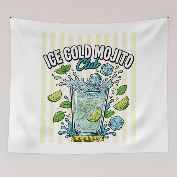 Item preview, Ice Cold Mojito Club - Lime Mint Ice - Retro Summer Cocktail designed and sold by Neurospicy Trolls.