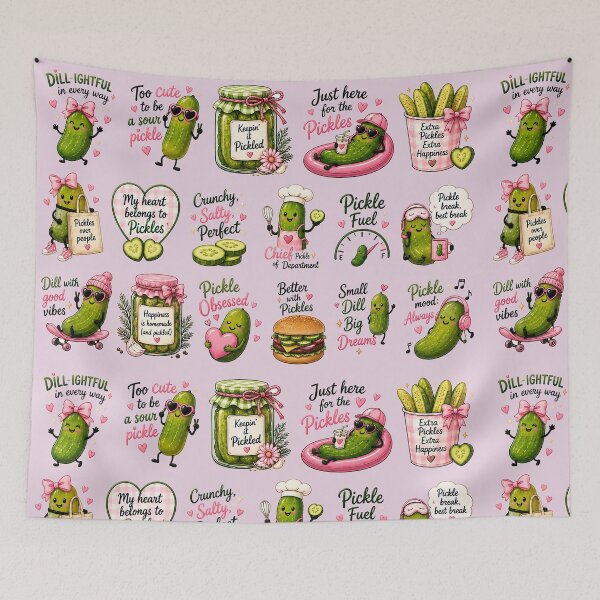 Item preview, Funny Pickle Stickers | Cute Cartoon Pickle Lover Foodie Design | Girly Dill Pickle Humor designed and sold by Verycutethings.