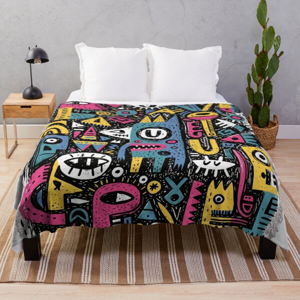 Item preview, Vibrant Abstract Doodle Creature Art Pattern designed and sold by Romgora.