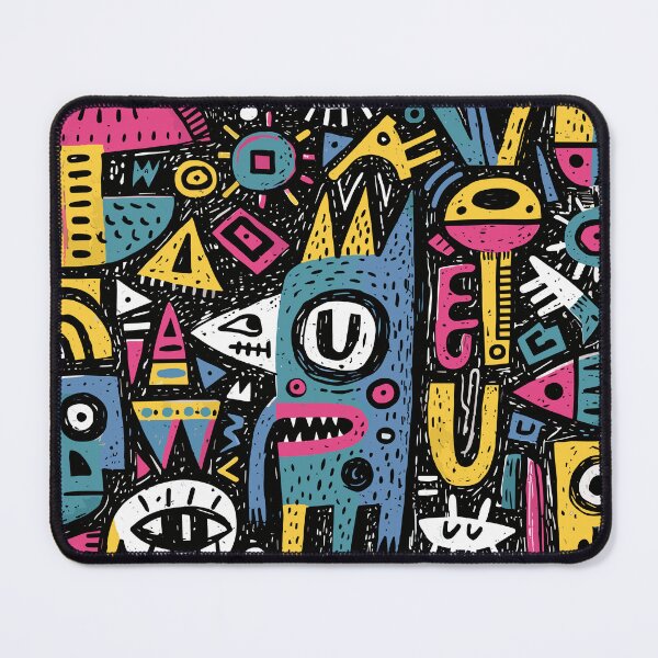Item preview, Vibrant Abstract Doodle Creature Art Pattern designed and sold by Romgora.