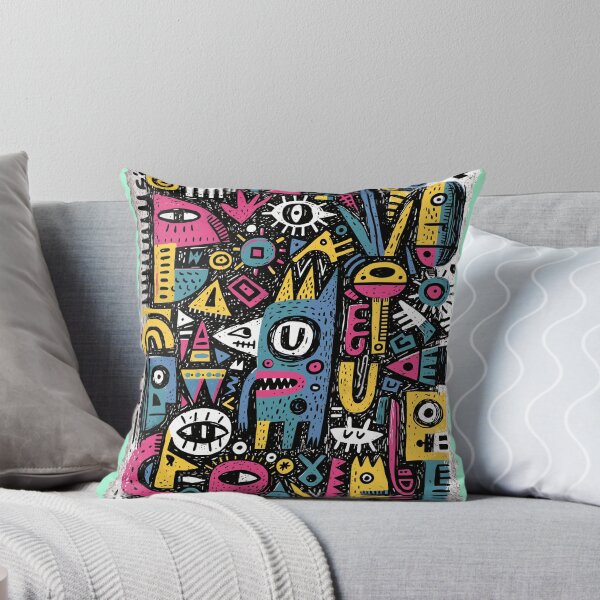 Item preview, Vibrant Abstract Doodle Creature Art Pattern designed and sold by Romgora.