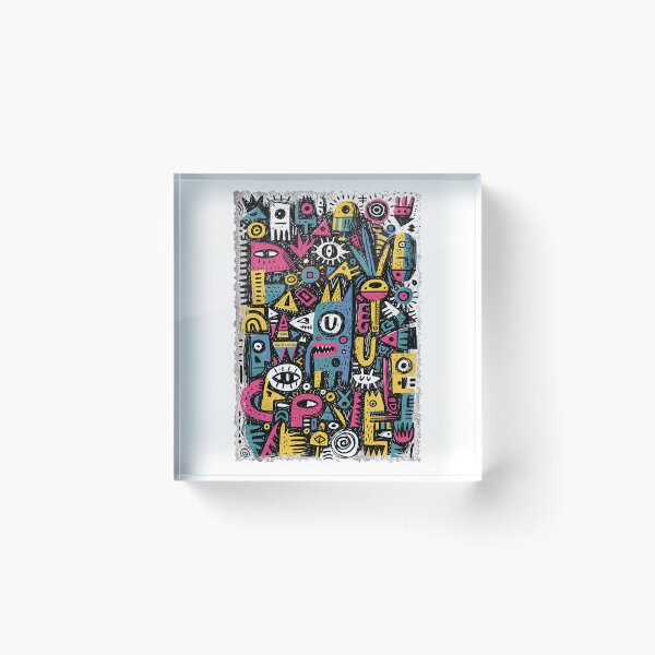 Item preview, Vibrant Abstract Doodle Creature Art Pattern designed and sold by Romgora.