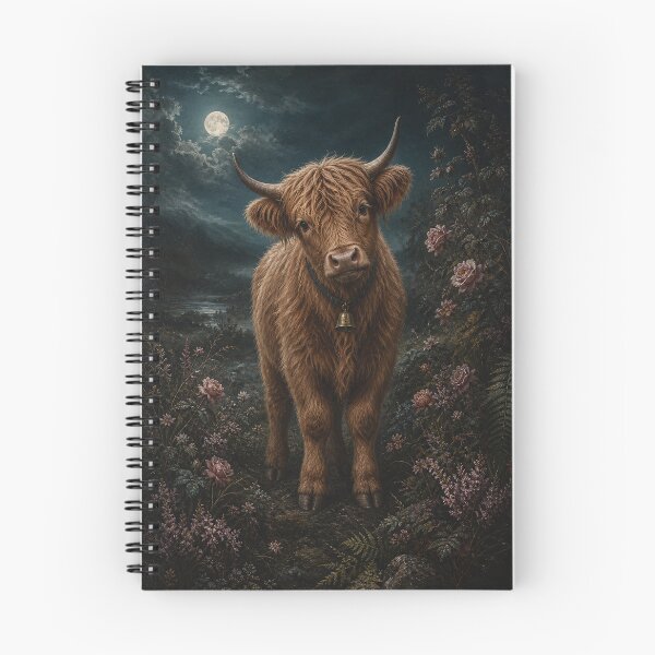 Item preview, Highland Cow in Heather and Roses designed and sold by The-Art-of-D.