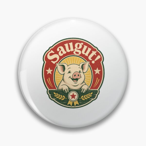 Item preview, Saugut Pig German Awesome Saying Vintage Design designed and sold by AntiqueImages.