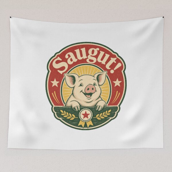 Item preview, Saugut Pig German Awesome Saying Vintage Design designed and sold by AntiqueImages.