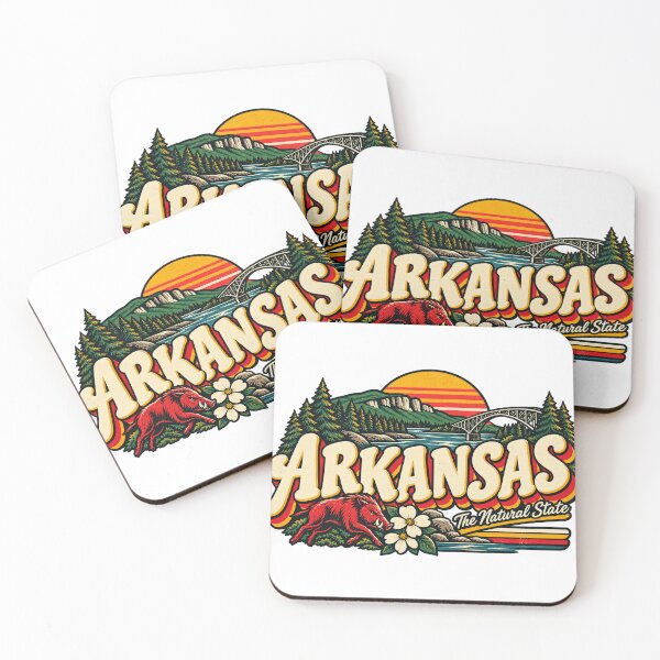 Item preview, Arkansas Natural State Vintage Ozarks River Retro Graphic Tee designed and sold by TM DESIGNS AND MORE.