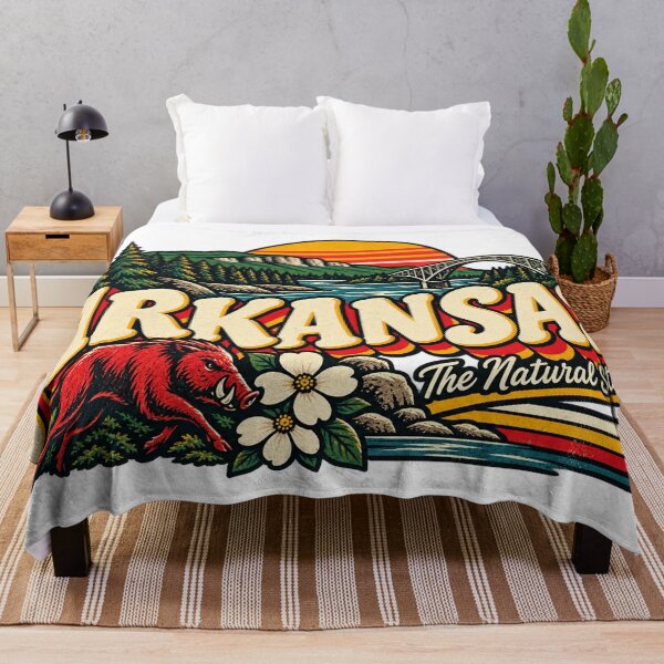 Item preview, Arkansas Natural State Vintage Ozarks River Retro Graphic Tee designed and sold by TM DESIGNS AND MORE.