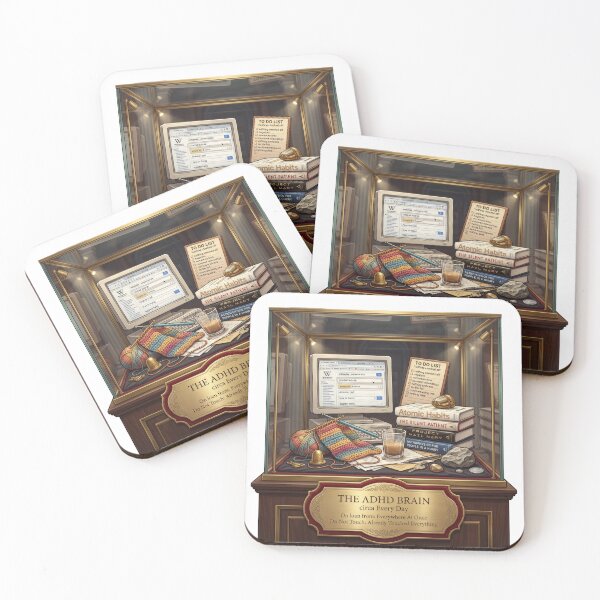 Item preview, ADHD Brain Museum Exhibit Funny Mental Health Humor Illustration designed and sold by LunaMarkos.