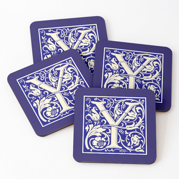 Item preview, William Morris Vintage Letter Y Monogram Initial Blue designed and sold by Jeallan Designs.