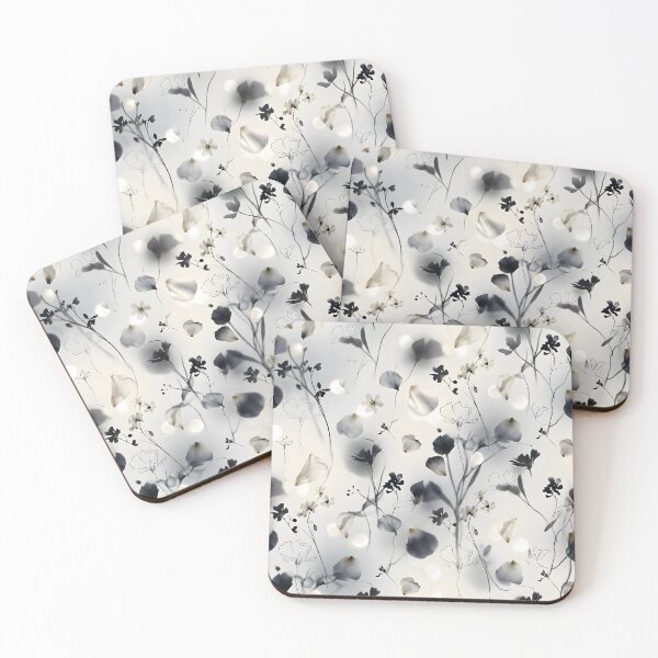 Item preview, Black and White Botanical Pattern | Petal Floral Print designed and sold by Her-XP.