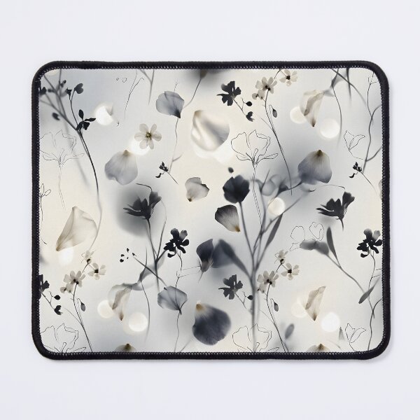 Item preview, Black and White Botanical Pattern | Petal Floral Print designed and sold by Her-XP.