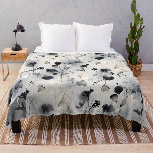 Item preview, Black and White Botanical Pattern | Petal Floral Print designed and sold by Her-XP.
