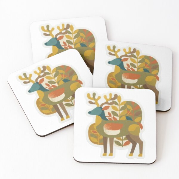 Item preview, Stylized Geometric Deer in Autumn Forest designed and sold by Snurly.