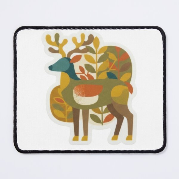 Item preview, Stylized Geometric Deer in Autumn Forest designed and sold by Snurly.