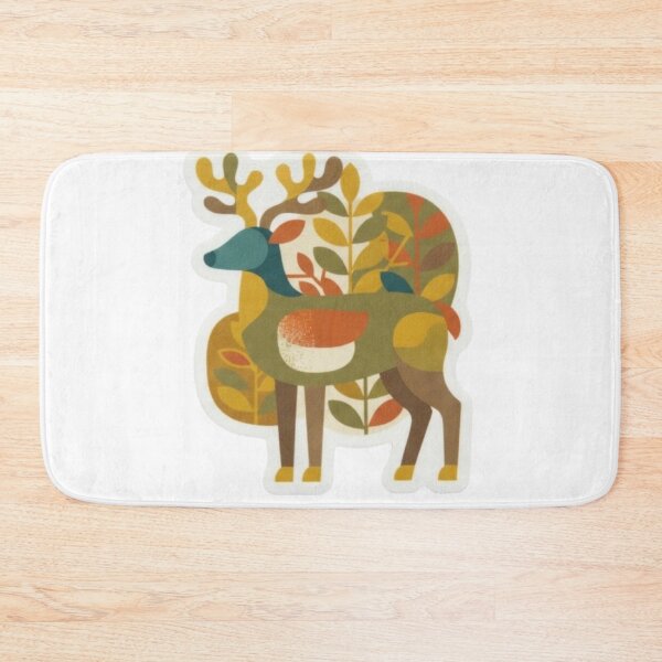 Item preview, Stylized Geometric Deer in Autumn Forest designed and sold by Snurly.