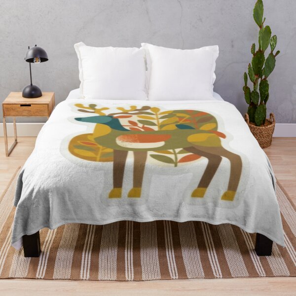Item preview, Stylized Geometric Deer in Autumn Forest designed and sold by Snurly.