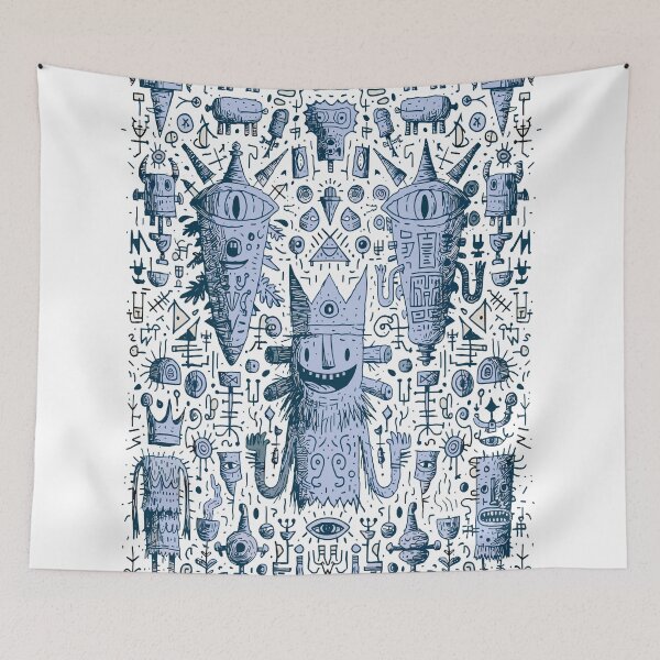 Item preview, Whimsical Monster Doodle Art Pattern designed and sold by Romgora.