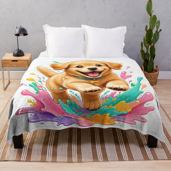 Item preview, Labrador Splash Pup – Cute Running Dog Graphic designed and sold by Benjipawprints.