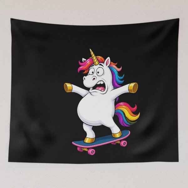 Item preview, Wobbly Unicorn Skateboard Fail Funny Cartoon Design designed and sold by BoyleDesignShop.