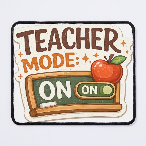 Item preview, Teacher Mode On Funny Teacher Classroom Apple Chalkboard Design designed and sold by Haque Desigens.