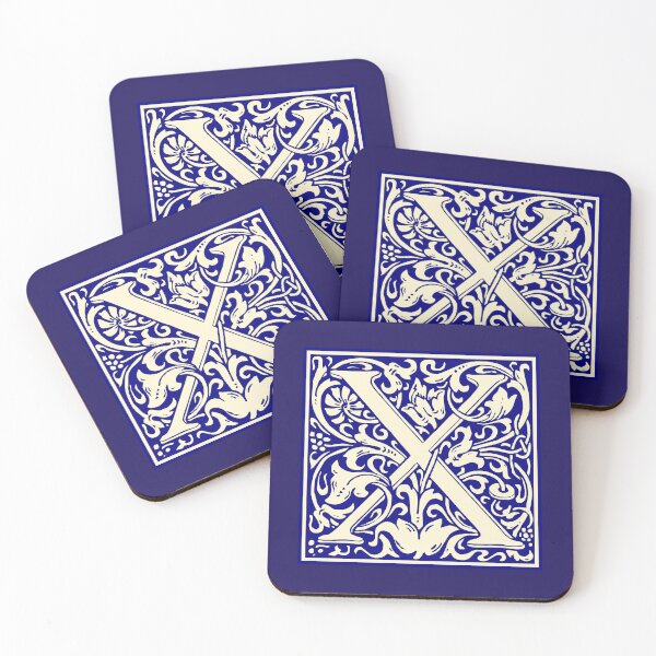 Item preview, William Morris Vintage Letter X Monogram Initial Blue designed and sold by Jeallan Designs.