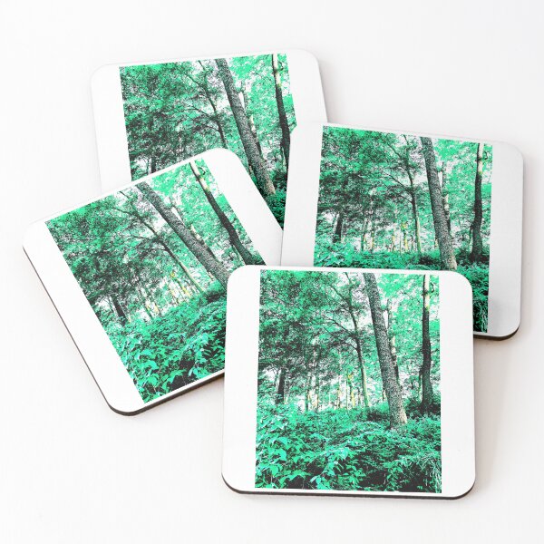 Item preview, Vivid Forest Trees Bold Yellow Green and Deep Black Contrast Fine Art Photography designed and sold by studio-koichiro.