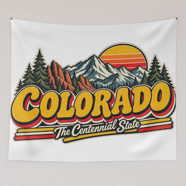 Item preview, Colorado Centennial State Vintage Mountain Retro Graphic Tee designed and sold by TM DESIGNS AND MORE.