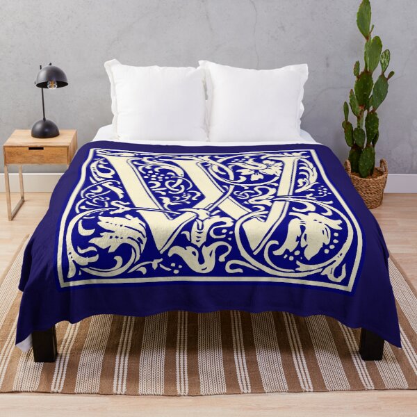 Item preview, William Morris Vintage Letter W Monogram Initial Blue designed and sold by Jeallan Designs.
