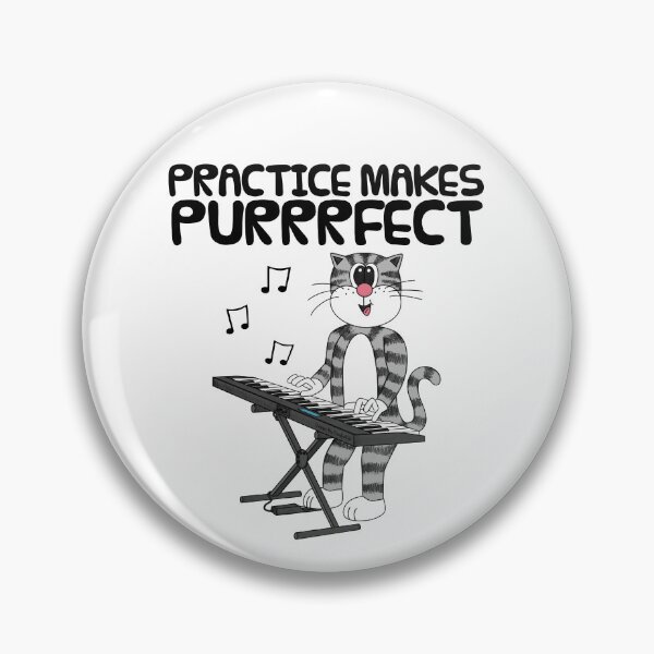 Item preview, Cat Playing Keyboard, Practice Makes Purrrfect, Pianist Musician designed and sold by doodlerob.