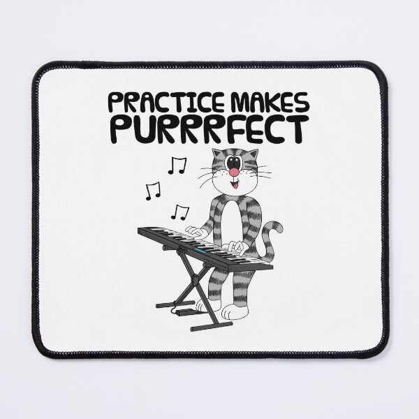 Item preview, Cat Playing Keyboard, Practice Makes Purrrfect, Pianist Musician designed and sold by doodlerob.