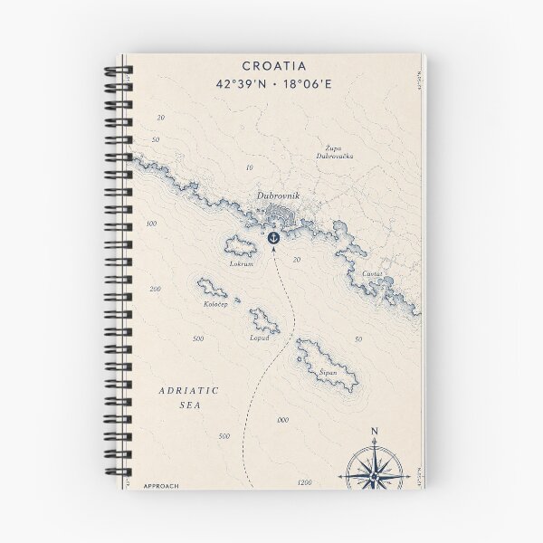 Item preview, Dubrovnik Coordinates coast cartography designed and sold by ChicClicker.