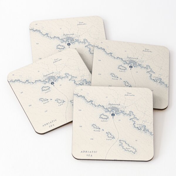 Item preview, Dubrovnik Coordinates coast cartography designed and sold by ChicClicker.