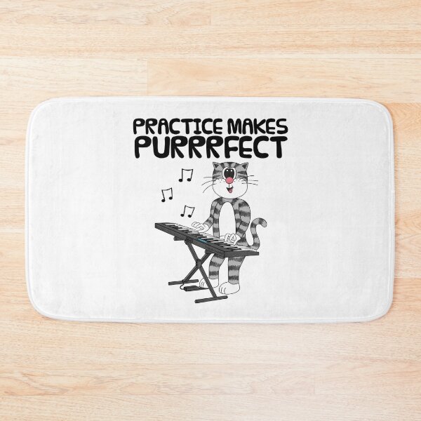 Item preview, Cat Playing Keyboard, Practice Makes Purrrfect, Pianist Musician designed and sold by doodlerob.