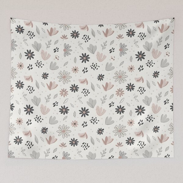 Item preview, Simple Black and White Floral Pattern | Petal Floral Print designed and sold by Her-XP.
