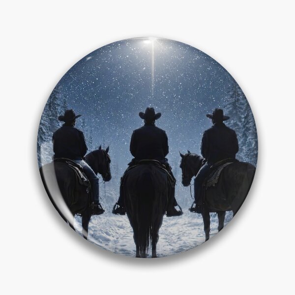 Item preview, Three Cowboys Horseback Riders under a Starry Sky with the North Star Christmas Holiday designed and sold by Stephanie Laird.