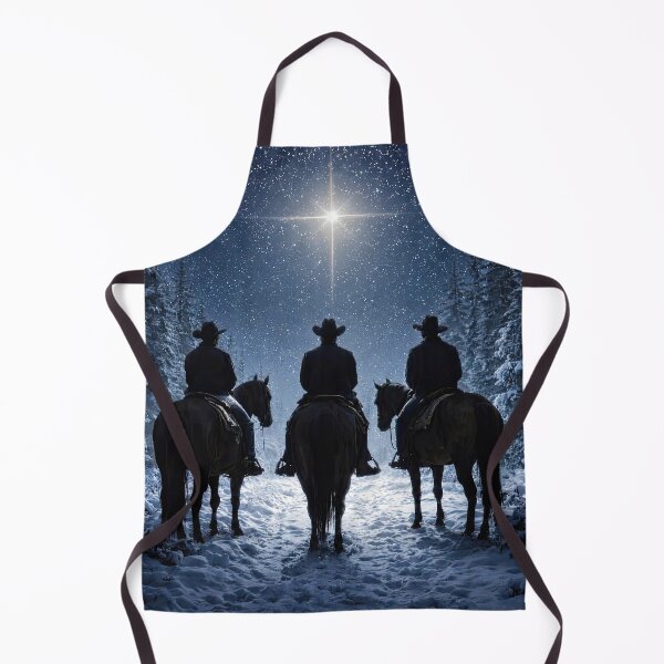 Item preview, Three Cowboys Horseback Riders under a Starry Sky with the North Star Christmas Holiday designed and sold by Stephanie Laird.