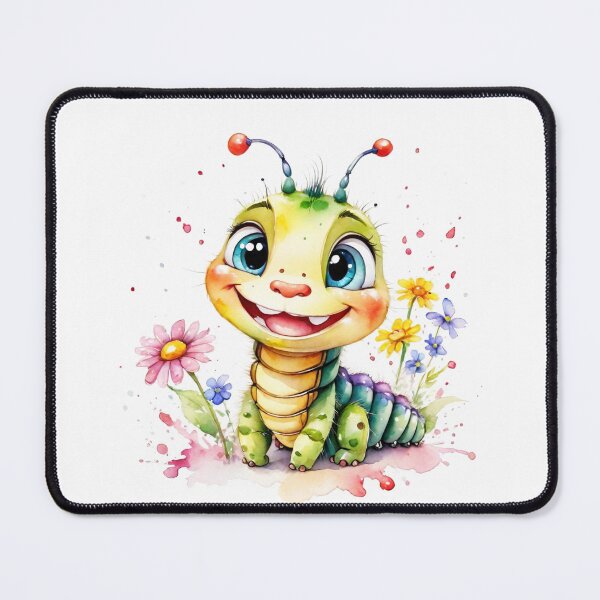 Item preview, Happy Little Caterpillar in a Flower Garden Watercolor designed and sold by J-CCreations.