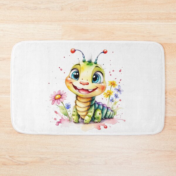 Item preview, Happy Little Caterpillar in a Flower Garden Watercolor designed and sold by J-CCreations.